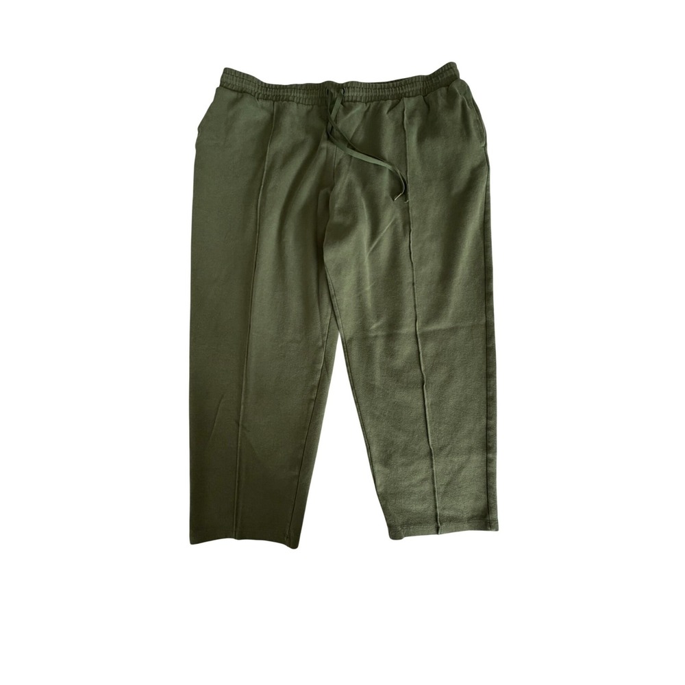 Terra‎ & Sky Green Knit Pintuck Joggers Plus Size 2X 20W-22W Drawstring Pants